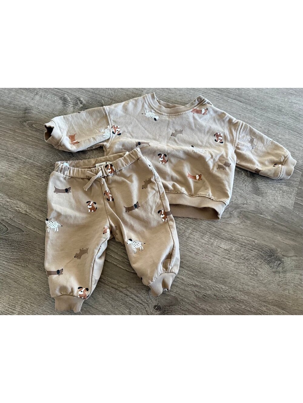 H&M Crewneck Sweater & Pant Set, Dogs, 6 months